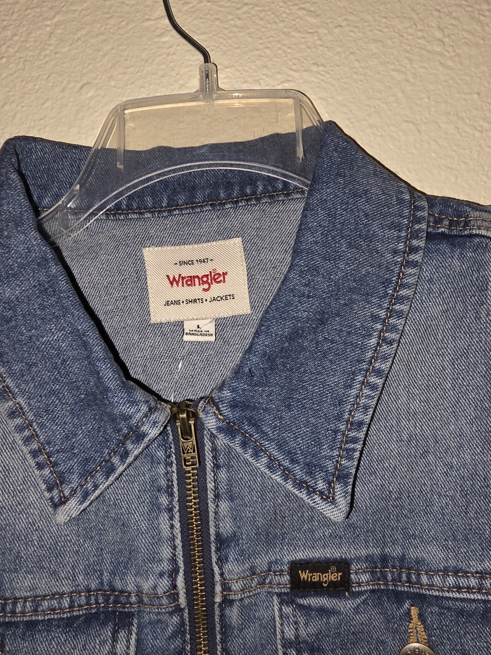 Wrangler Light Blue Denim Zip-Front Jacket